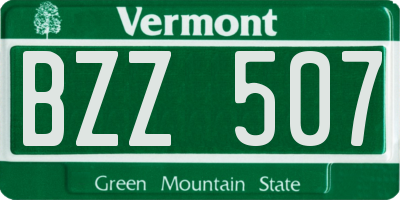 VT license plate BZZ507