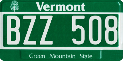 VT license plate BZZ508