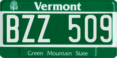 VT license plate BZZ509