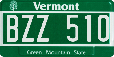 VT license plate BZZ510