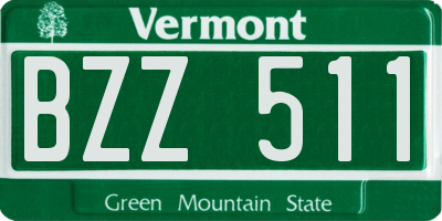 VT license plate BZZ511