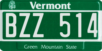 VT license plate BZZ514