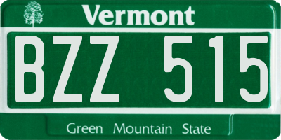 VT license plate BZZ515