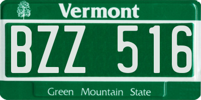 VT license plate BZZ516