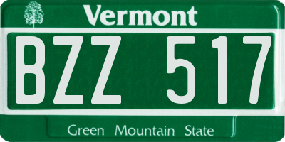 VT license plate BZZ517