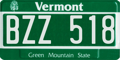 VT license plate BZZ518