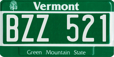 VT license plate BZZ521