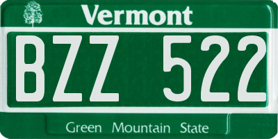 VT license plate BZZ522