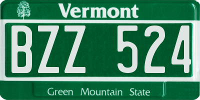VT license plate BZZ524