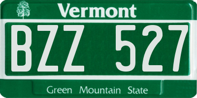 VT license plate BZZ527