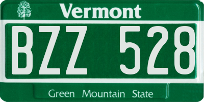 VT license plate BZZ528