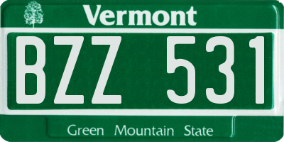 VT license plate BZZ531