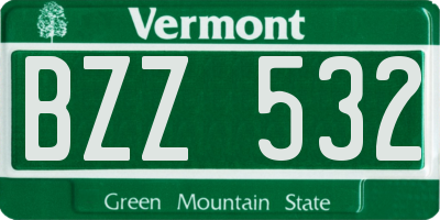 VT license plate BZZ532