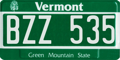 VT license plate BZZ535