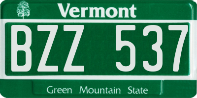 VT license plate BZZ537
