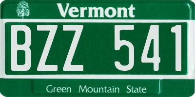 VT license plate BZZ541