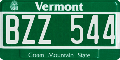 VT license plate BZZ544
