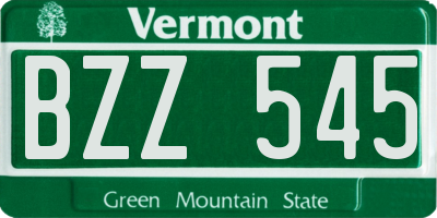 VT license plate BZZ545