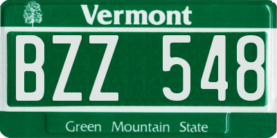 VT license plate BZZ548