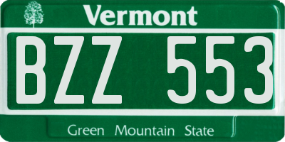VT license plate BZZ553