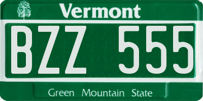 VT license plate BZZ555
