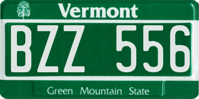 VT license plate BZZ556