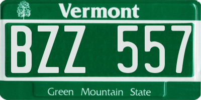 VT license plate BZZ557