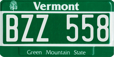 VT license plate BZZ558