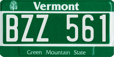 VT license plate BZZ561