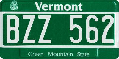 VT license plate BZZ562