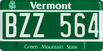 VT license plate BZZ564