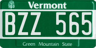 VT license plate BZZ565