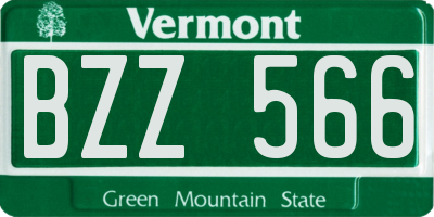 VT license plate BZZ566