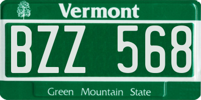 VT license plate BZZ568