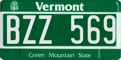 VT license plate BZZ569
