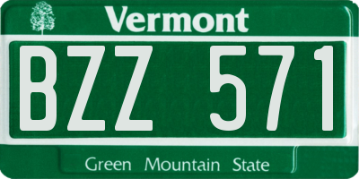 VT license plate BZZ571