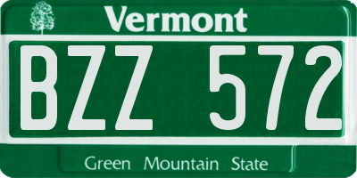 VT license plate BZZ572