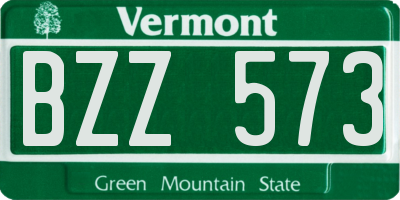 VT license plate BZZ573