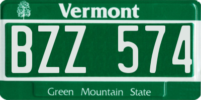 VT license plate BZZ574