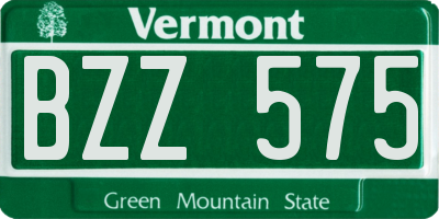 VT license plate BZZ575