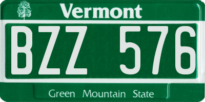 VT license plate BZZ576