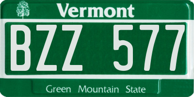 VT license plate BZZ577