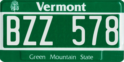 VT license plate BZZ578