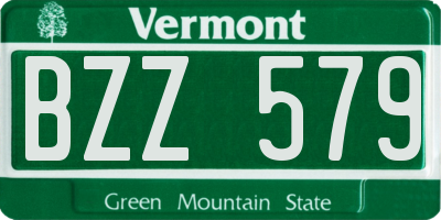 VT license plate BZZ579
