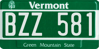 VT license plate BZZ581
