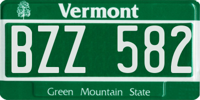 VT license plate BZZ582