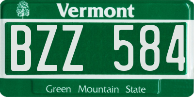 VT license plate BZZ584