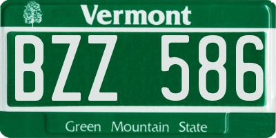 VT license plate BZZ586