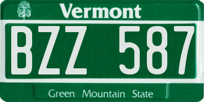 VT license plate BZZ587
