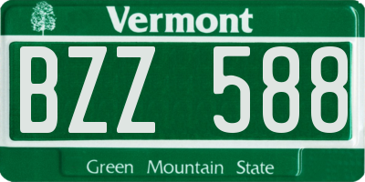 VT license plate BZZ588